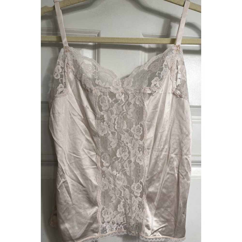 Bestform Cami Camisole Womens Sz 34‎ Pink Lace Trim Layers Festival 90s Y2K